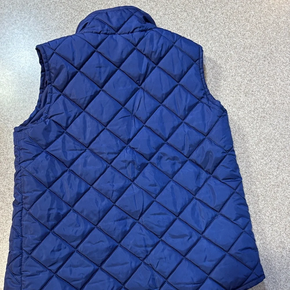 90 Degree by Reflex Quilted Puffer Vest Navy Full Zip Kids EUC Girl's Size 10
